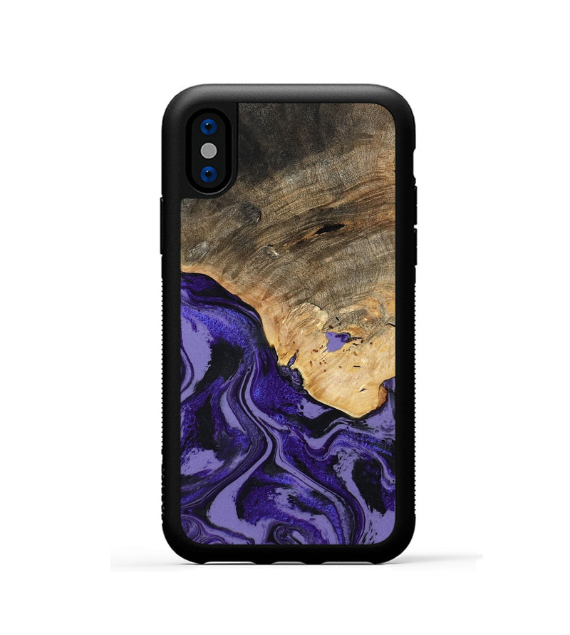 iPhone Xs Wood Phone Case - Leona (Purple, 801893)