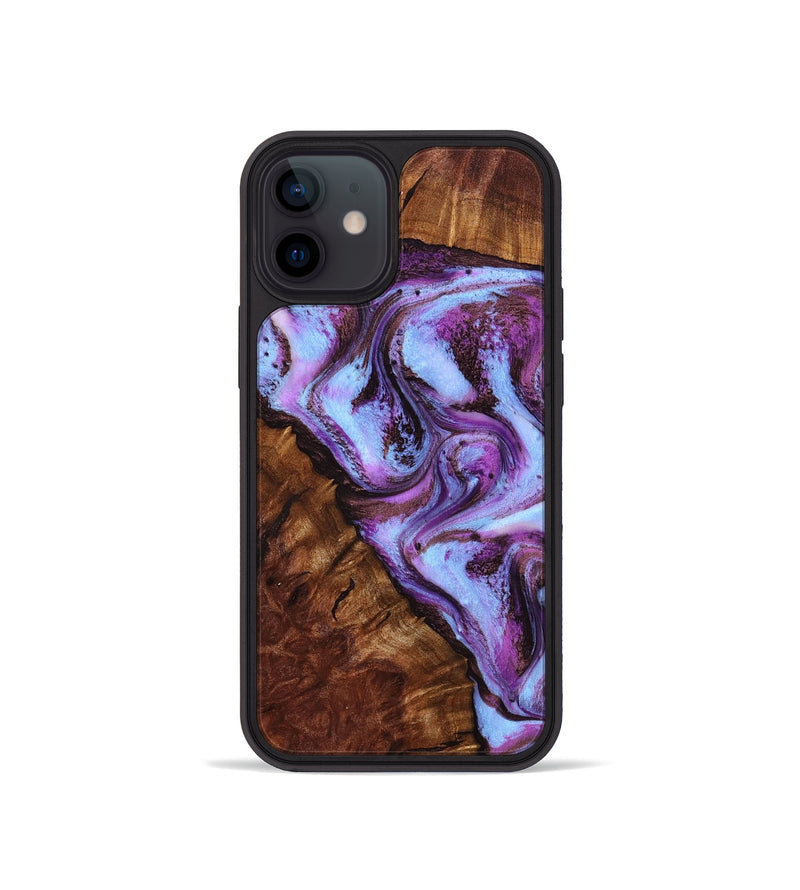 iPhone 12 mini Wood Phone Case - Aryana (Purple, 801894)