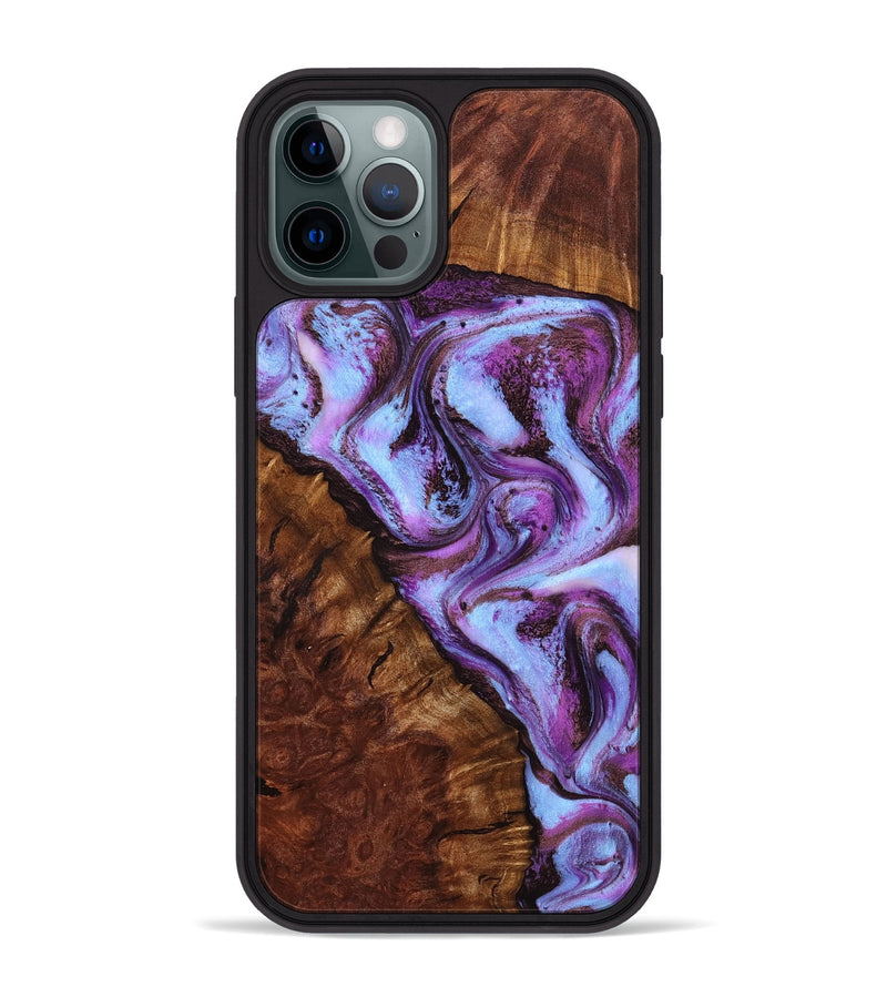 iPhone 12 Pro Max Wood Phone Case - Aryana (Purple, 801894)