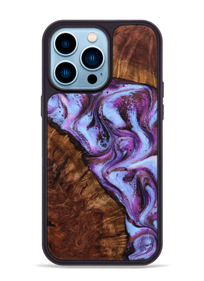 iPhone 14 Pro Max Wood Phone Case - Aryana (Purple, 801894)