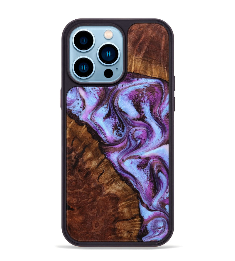 iPhone 14 Pro Max Wood Phone Case - Aryana (Purple, 801894)
