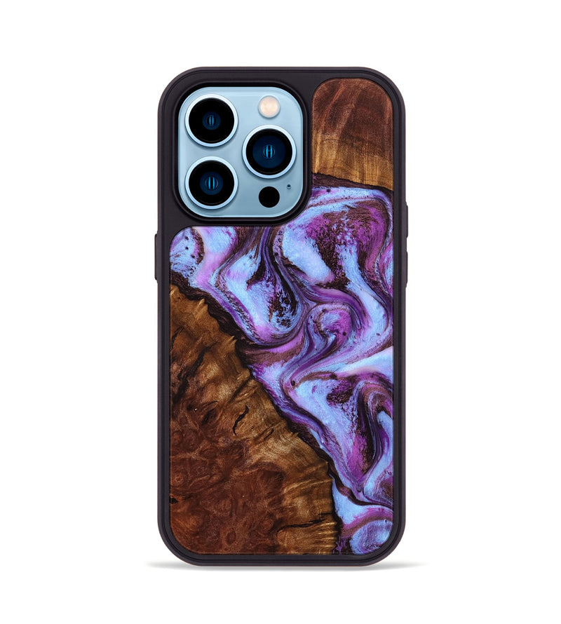 iPhone 14 Pro Wood Phone Case - Aryana (Purple, 801894)