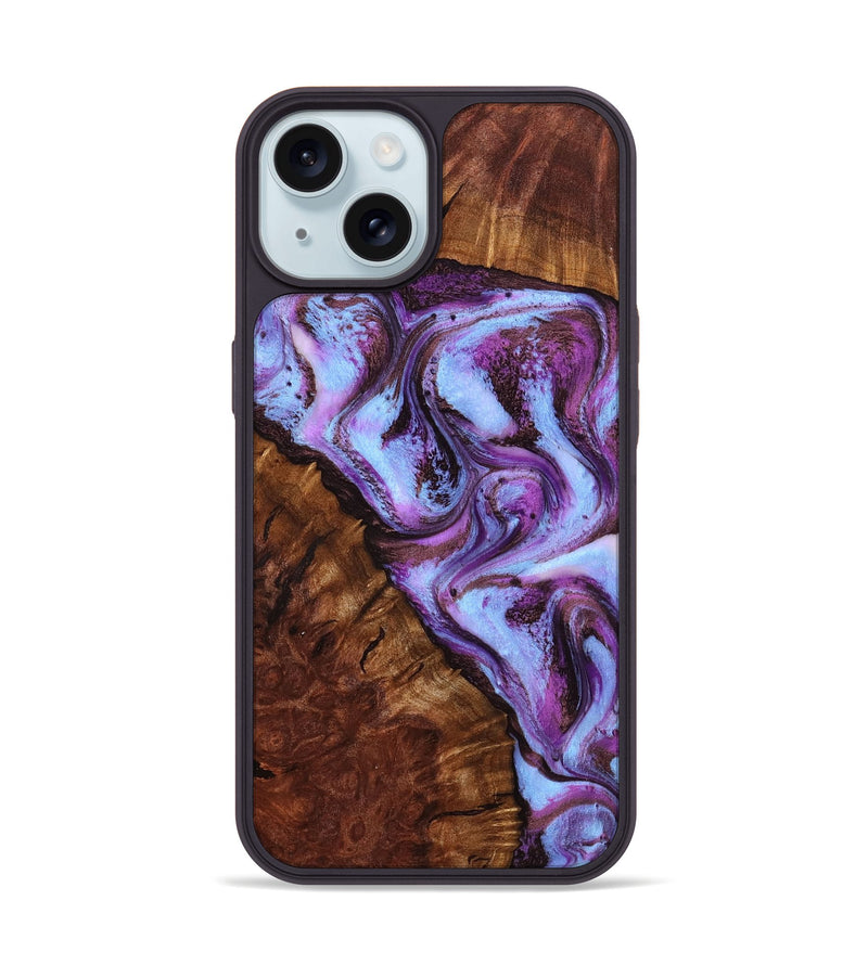 iPhone 15 Wood Phone Case - Aryana (Purple, 801894)