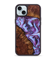iPhone 15 Plus Wood Phone Case - Aryana (Purple, 801894)
