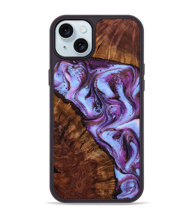 iPhone 15 Plus Wood Phone Case - Aryana (Purple, 801894)