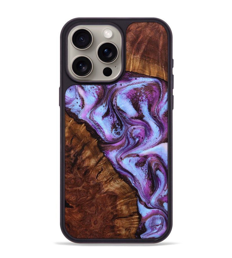 iPhone 15 Pro Max Wood Phone Case - Aryana (Purple, 801894)