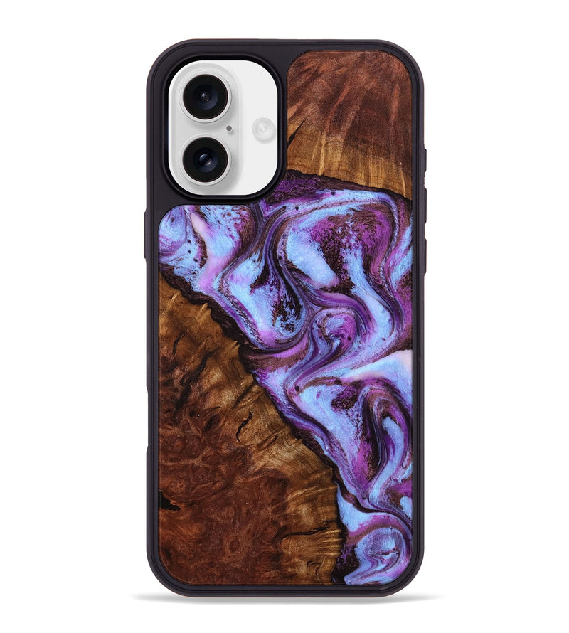 iPhone 16 Plus Wood Phone Case - Aryana (Purple, 801894)