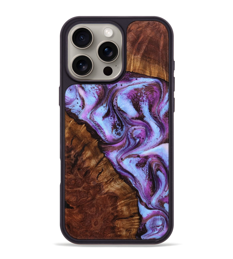 iPhone 16 Pro Max Wood Phone Case - Aryana (Purple, 801894)
