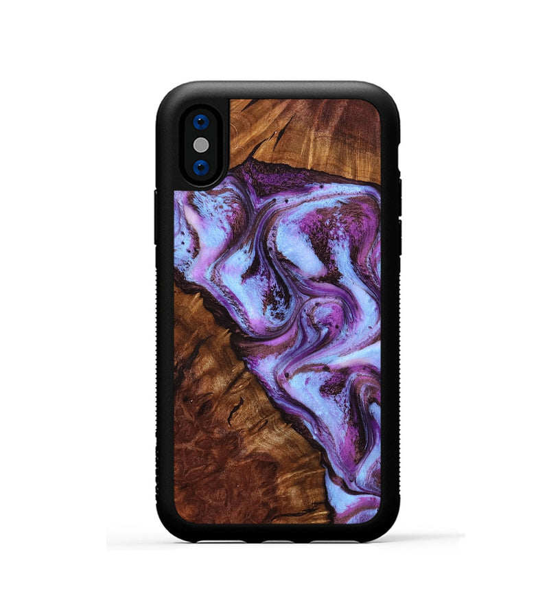 iPhone Xs Wood Phone Case - Aryana (Purple, 801894)