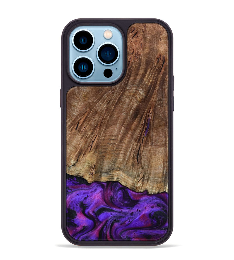 iPhone 14 Pro Max Wood Phone Case - Sam (Purple, 801897)