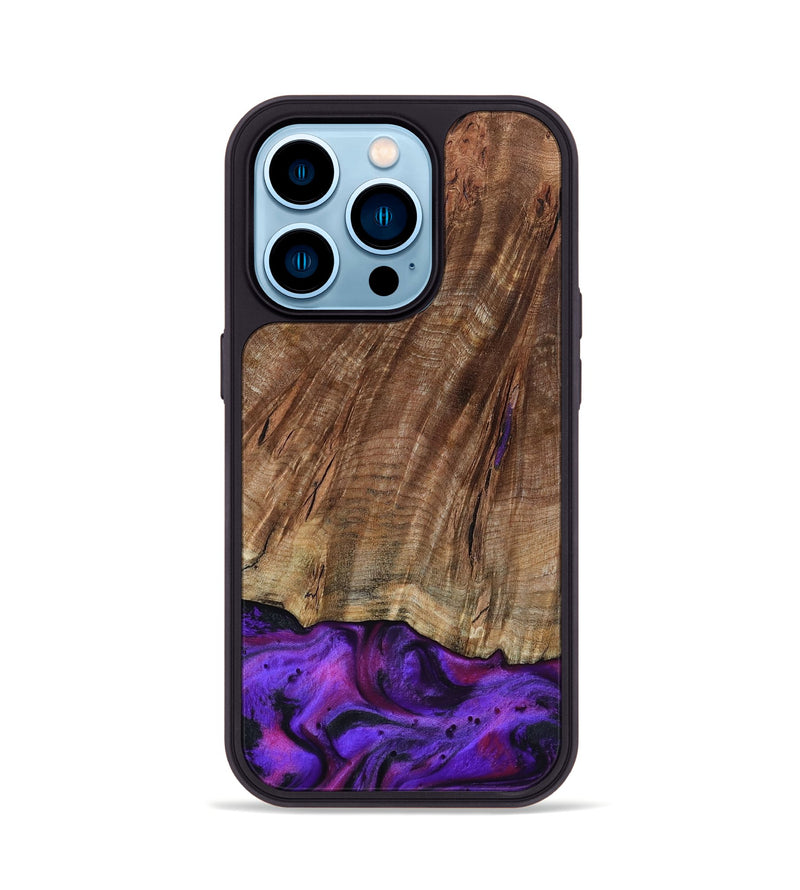 iPhone 14 Pro Wood Phone Case - Sam (Purple, 801897)