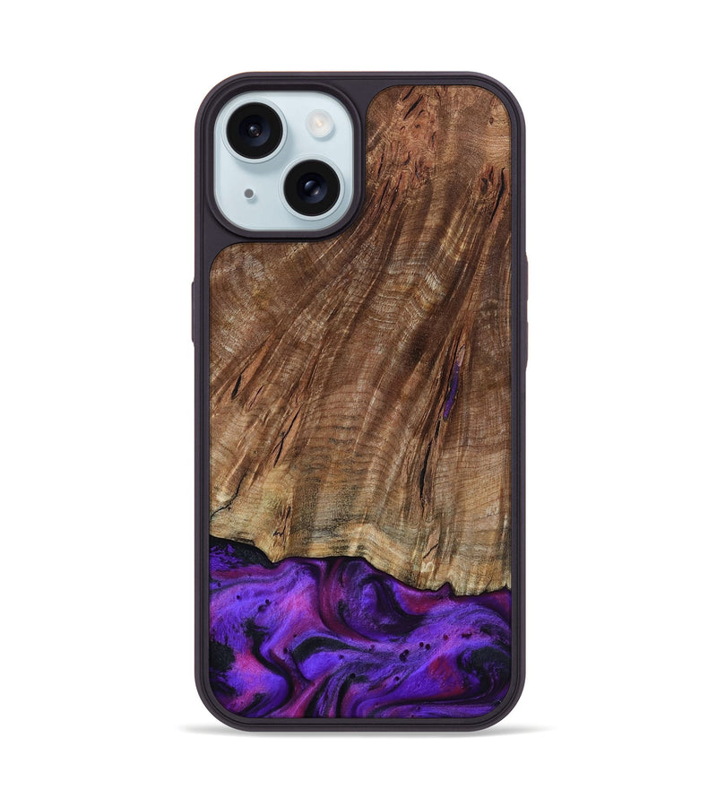 iPhone 15 Wood Phone Case - Sam (Purple, 801897)