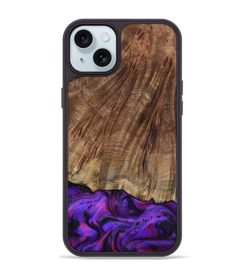 iPhone 15 Plus Wood Phone Case - Sam (Purple, 801897)