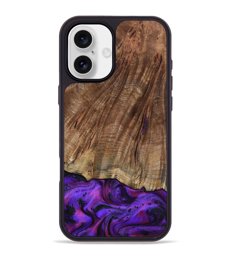 iPhone 16 Plus Wood Phone Case - Sam (Purple, 801897)