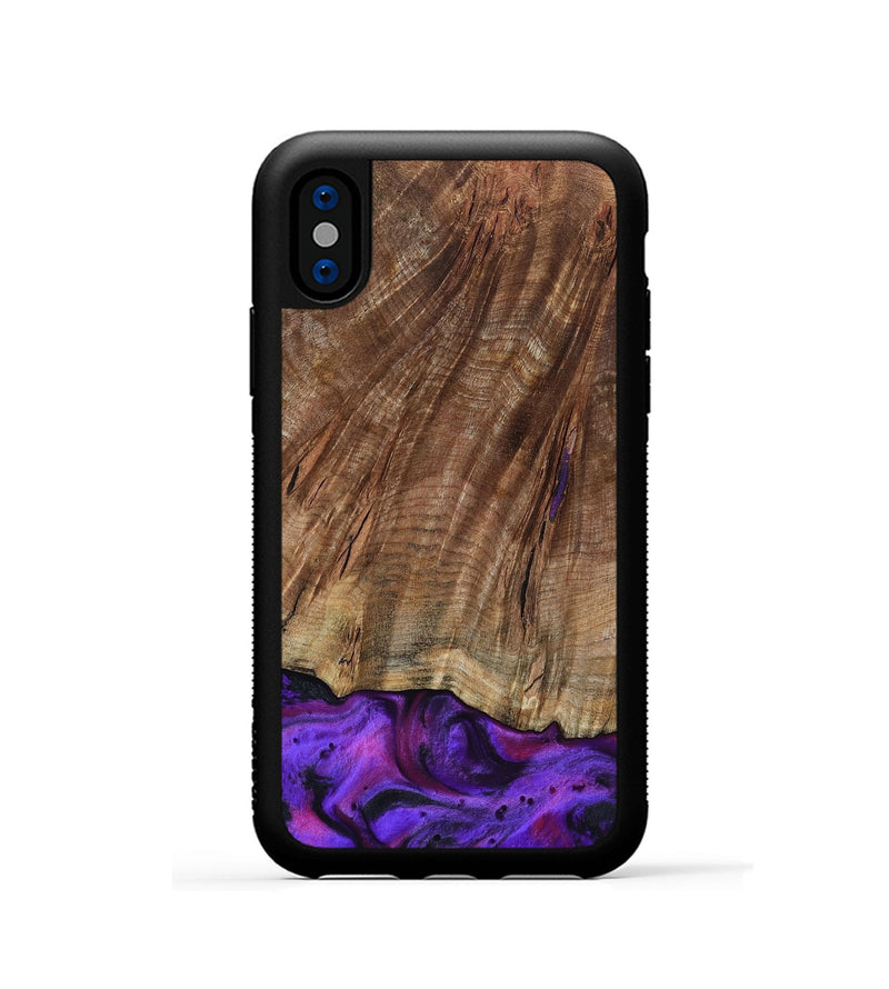 iPhone Xs Wood Phone Case - Sam (Purple, 801897)