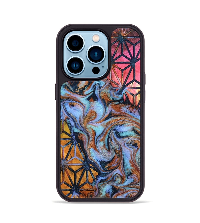 iPhone 14 Pro Wood Phone Case - Kelly (Pattern, 801901)
