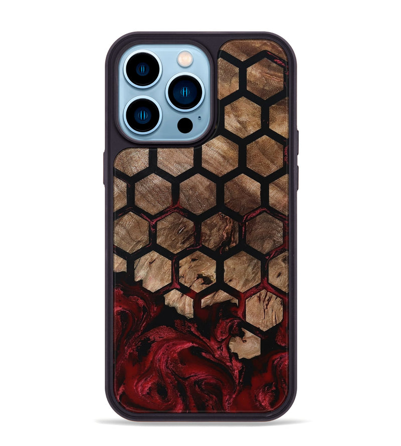 iPhone 14 Pro Max Wood Phone Case - Damon (Pattern, 801904)