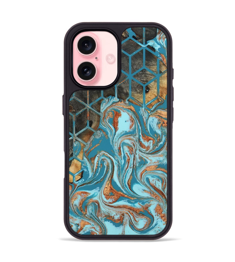iPhone 16 Wood Phone Case - Velvet (Pattern, 801905)