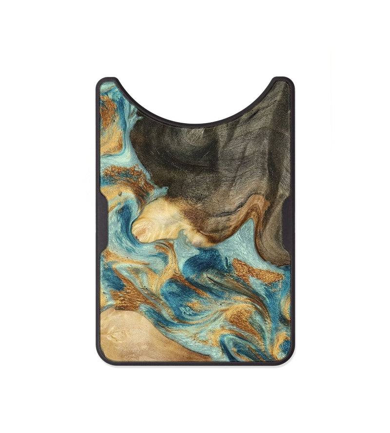 Alloy Wood Wallet - Felisha (Teal & Gold, 801912)