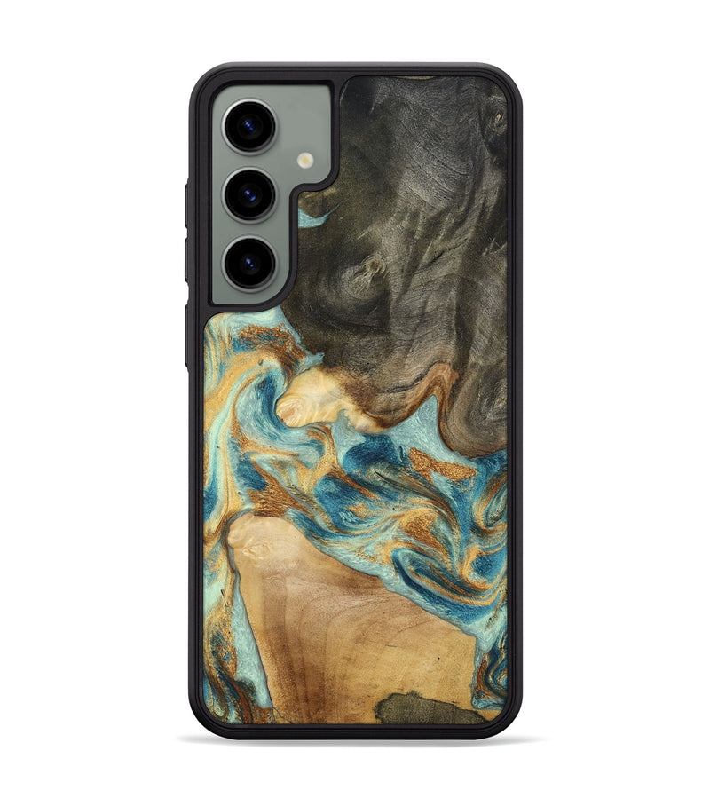 Galaxy S24 Plus Wood Phone Case - Felisha (Teal & Gold, 801912)