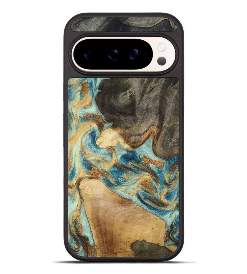Pixel 9 Pro XL Wood Phone Case - Felisha (Teal & Gold, 801912)