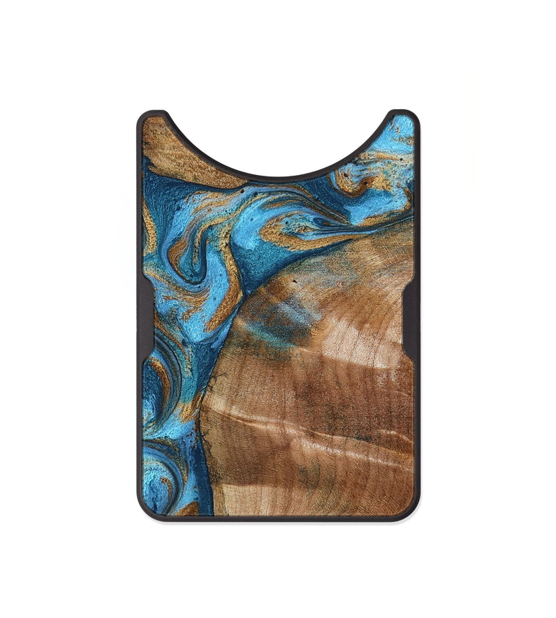 Alloy Wood Wallet - Evie (Teal & Gold, 801913)