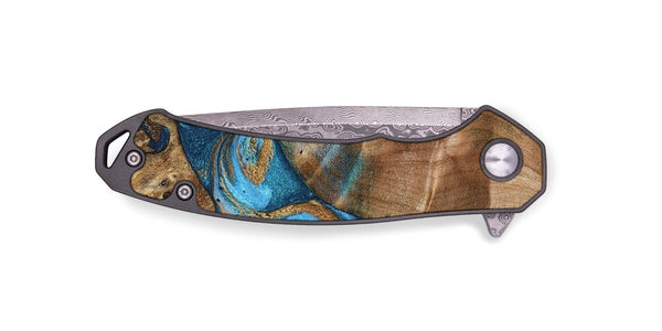 EDC Wood Pocket Knife - Evie (Teal & Gold, 801913)