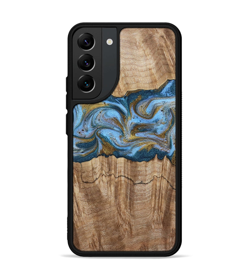 Galaxy S22 Plus Wood Phone Case - Jolene (Teal & Gold, 801914)