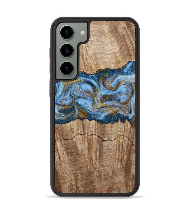 Galaxy S23 Plus Wood Phone Case - Jolene (Teal & Gold, 801914)