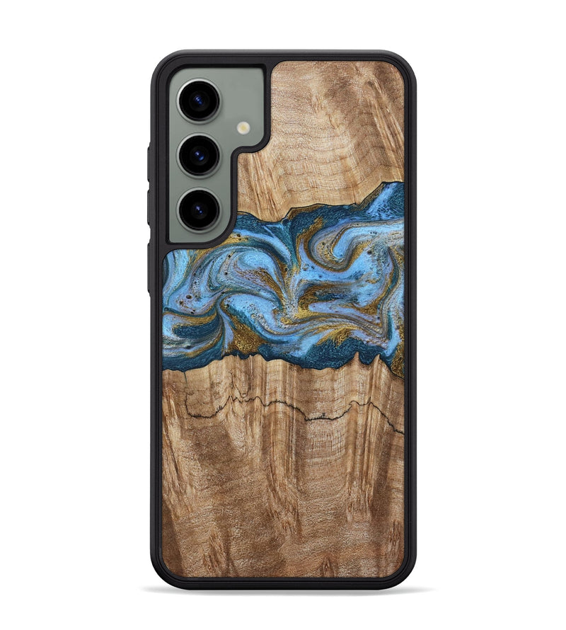 Galaxy S24 Plus Wood Phone Case - Jolene (Teal & Gold, 801914)