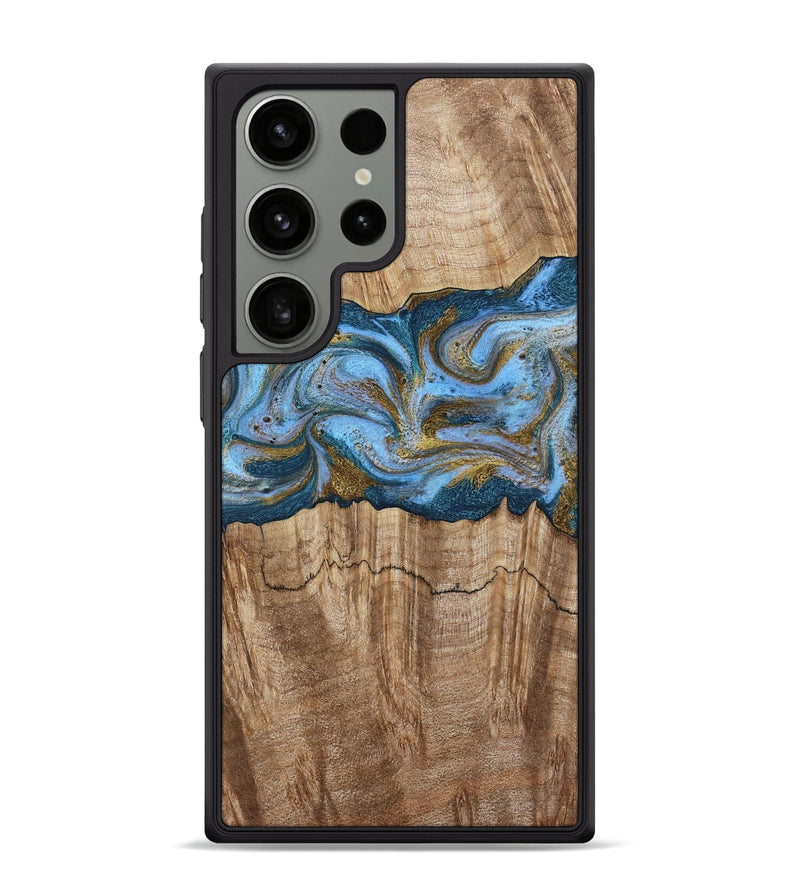 Galaxy S24 Ultra Wood Phone Case - Jolene (Teal & Gold, 801914)