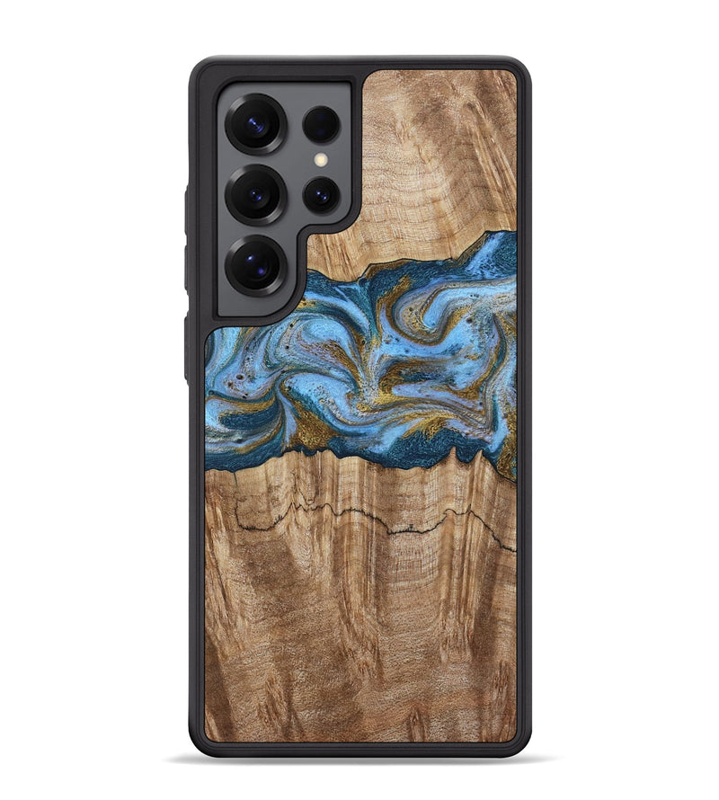 Galaxy S25 Ultra Wood Phone Case - Jolene (Teal & Gold, 801914)