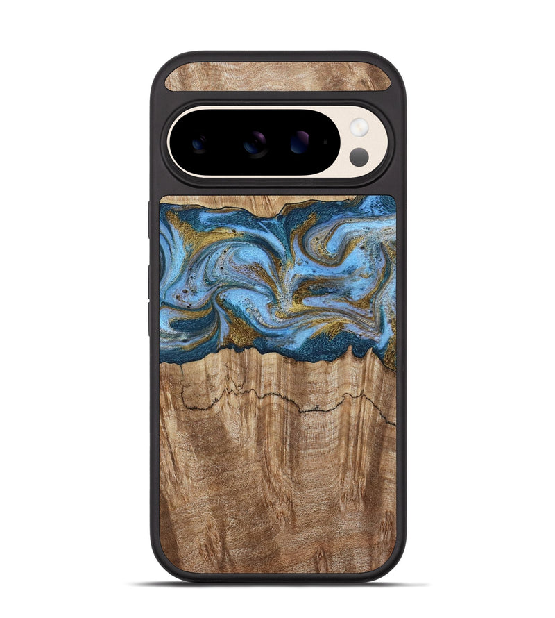 Pixel 10 Wood Phone Case - Jolene (Teal & Gold, 801914)