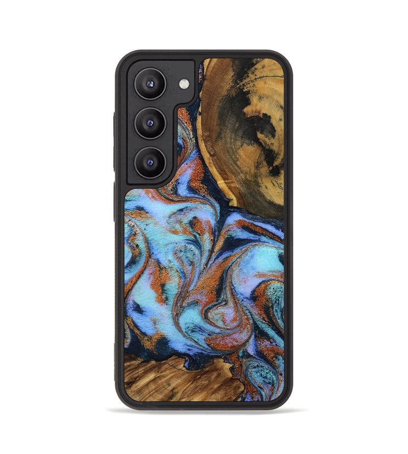 Galaxy S23 Wood Phone Case - Gunnar (Teal & Gold, 801915)