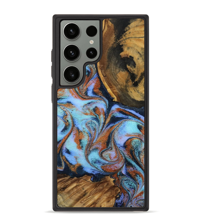 Galaxy S23 Ultra Wood Phone Case - Gunnar (Teal & Gold, 801915)