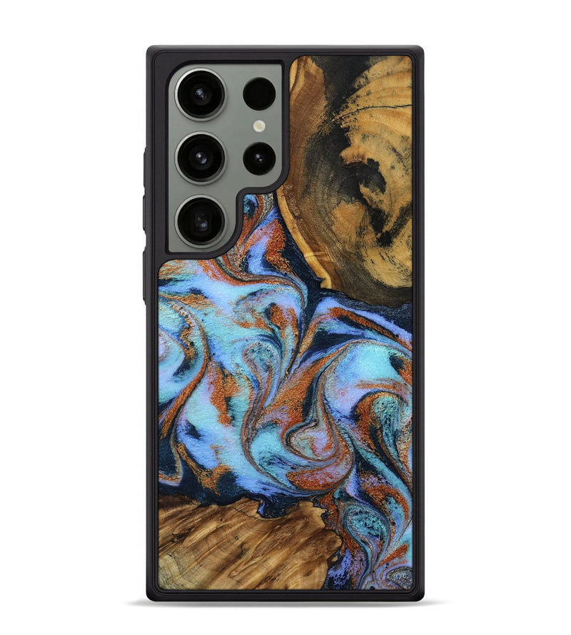 Galaxy S24 Ultra Wood Phone Case - Gunnar (Teal & Gold, 801915)