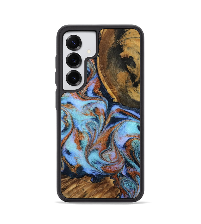 Galaxy S25 Wood Phone Case - Gunnar (Teal & Gold, 801915)