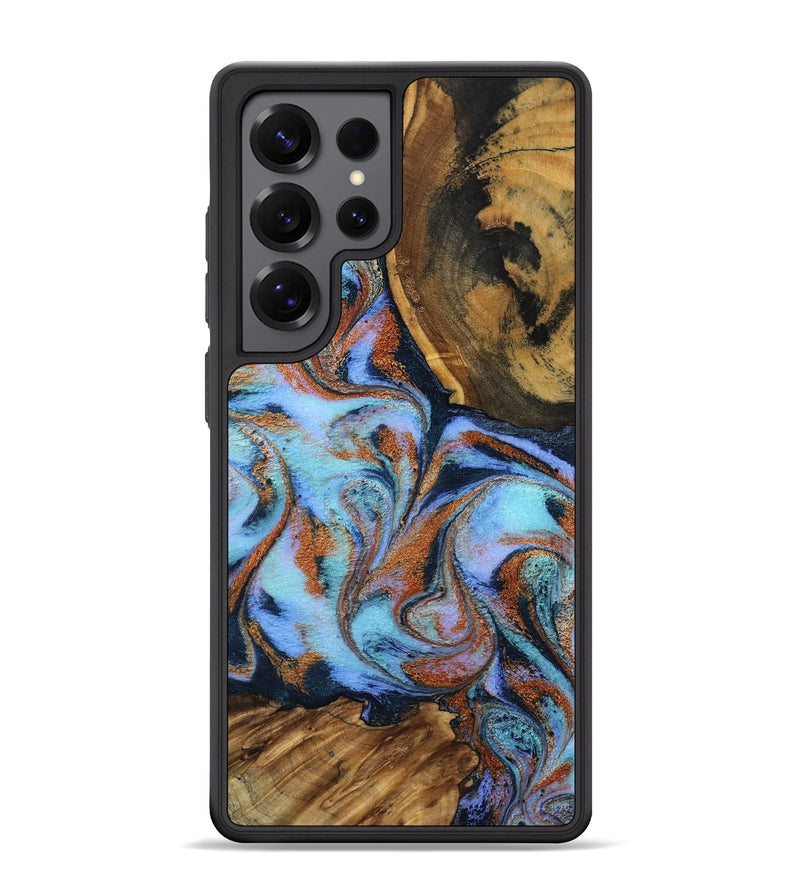Galaxy S25 Ultra Wood Phone Case - Gunnar (Teal & Gold, 801915)