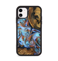 iPhone 11 Wood Phone Case - Gunnar (Teal & Gold, 801915)