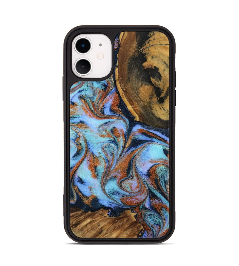 iPhone 11 Wood Phone Case - Gunnar (Teal & Gold, 801915)
