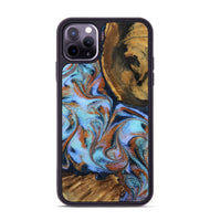 iPhone 11 Pro Max Wood Phone Case - Gunnar (Teal & Gold, 801915)