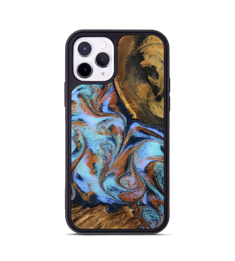 iPhone 11 Pro Wood Phone Case - Gunnar (Teal & Gold, 801915)