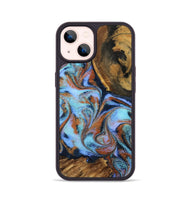 iPhone 14 Wood Phone Case - Gunnar (Teal & Gold, 801915)