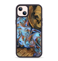 iPhone 14 Plus Wood Phone Case - Gunnar (Teal & Gold, 801915)