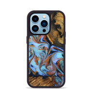 iPhone 14 Pro Wood Phone Case - Gunnar (Teal & Gold, 801915)