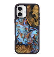iPhone 16 Plus Wood Phone Case - Gunnar (Teal & Gold, 801915)
