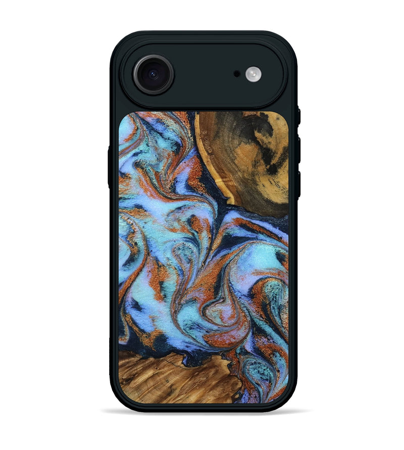 iPhone 17 Air Wood Phone Case - Gunnar (Teal & Gold, 801915)