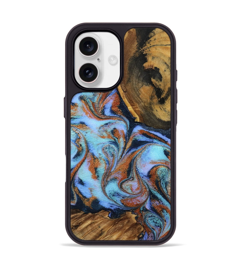 iPhone 17 Wood Phone Case - Gunnar (Teal & Gold, 801915)