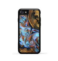 iPhone SE Wood Phone Case - Gunnar (Teal & Gold, 801915)