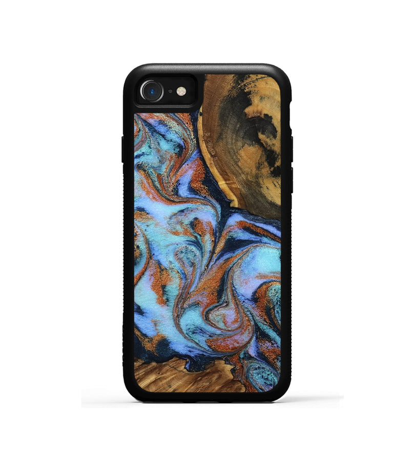 iPhone SE Wood Phone Case - Gunnar (Teal & Gold, 801915)